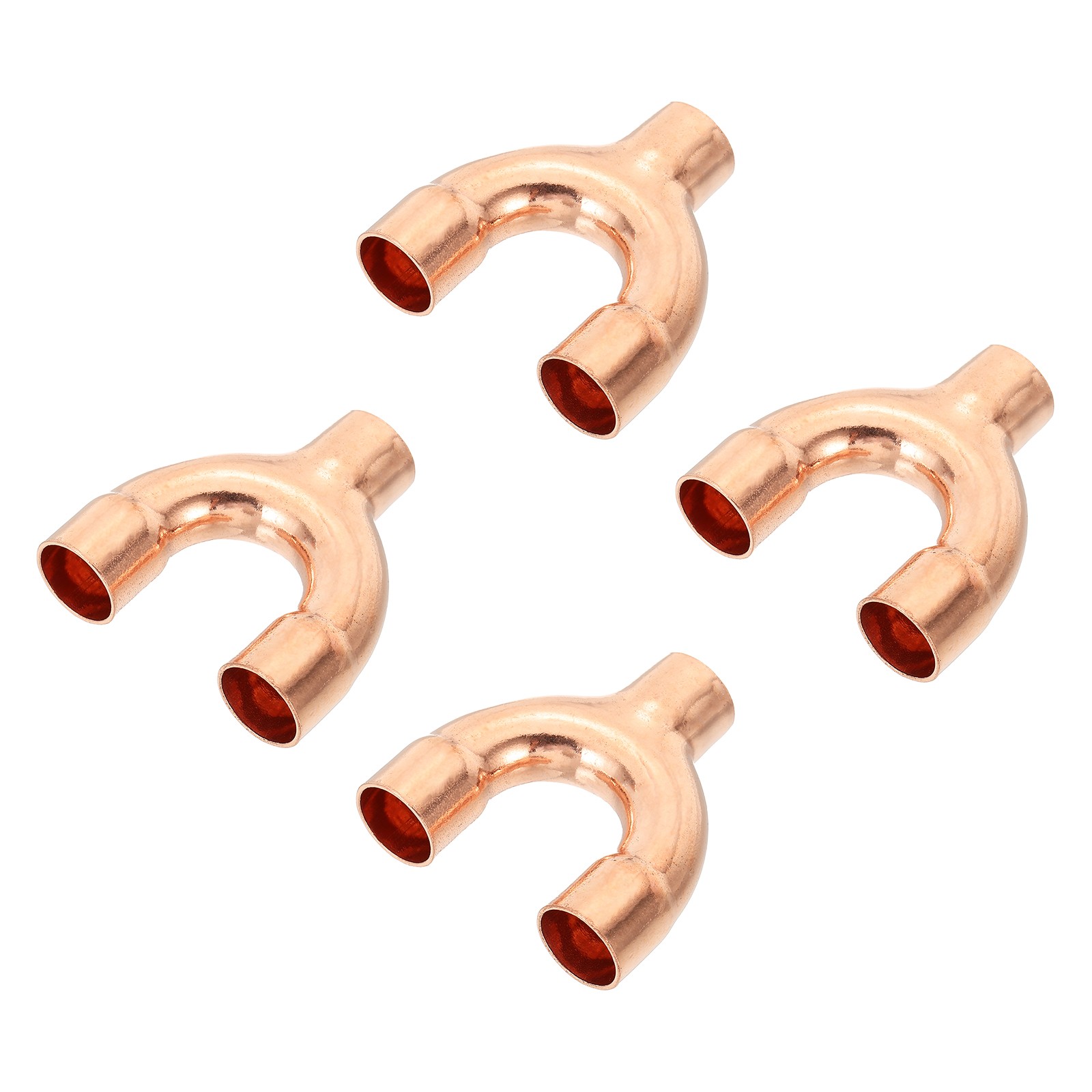 1/2 Inch ID Tee Y Type Copper Fitting, 4Pcs Pipe Fitting Welding Connection