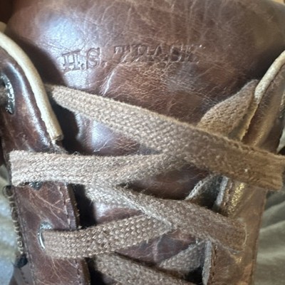 H.S. Trask MI-75 T-TOE Brown Leather Comfort Sneakers Lace Up Men's Size 12M