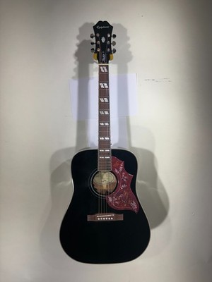 Epiphone Hummingbird Acoustic Guitar | Ebony Finish | In-House Adjusted
