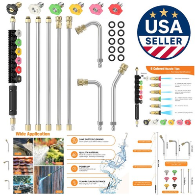 #ad #ad 8FT Pressure Washer Extension Wand High Pressure Gutter Cleaning Accessory $98.99