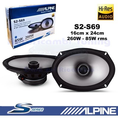 Koaxiale Lautsprecher Alpine S2-S69C 6x9 Zoll 16x24 cm 2 Woofer 260W 85W RMS