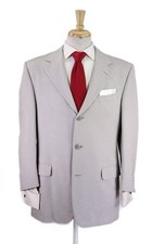 Gianni Versace Mens Vintage 90s Taupe Gray Abstract Design Wool Suit 40R