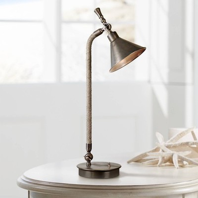 Industrial Task Desk Lamp 28'' Tall Bronze Rope Metal Shade Bedroom Living Room