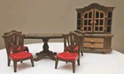 Vintage 1989 Playmobil VICTORIAN DINING ROOM TABLE & 4 CHAIRS & HUTCH SET Doll
