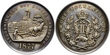 Srebrny medal Norwegia Oscar II Wystawa rolnicza Christiania 1877 RR