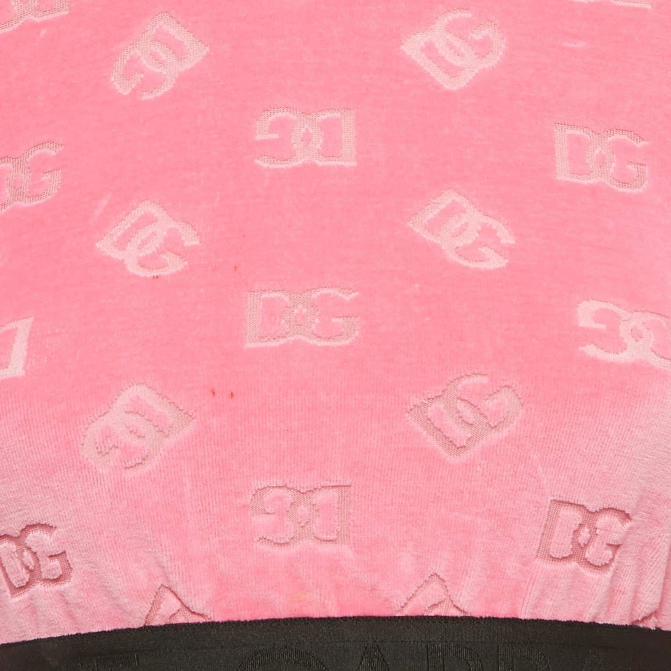Top corto Dolce Gabbana rosa monograma terciopelo S Foto 3 de 4