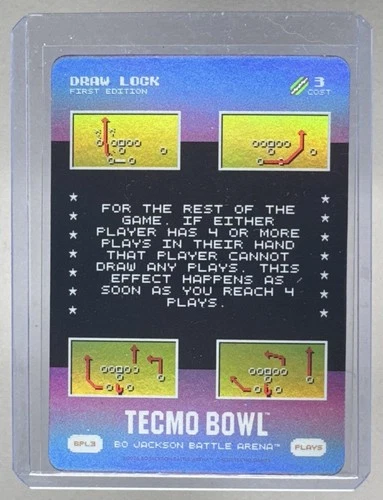 Draw Lock 2026 Bo Jackson Battle Arena Tecmo Bowl BPL3 Bonus Plays First Edition