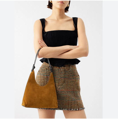STAUD WINONA Suede SHOULDER BAG in Tan MSRP$395 Timeless Elegance