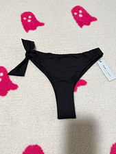 NWT TAN + LINES Black Side Tie Bikini Bottom ...