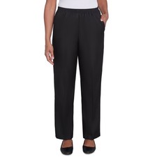 Alfred Dunner Black Pull-On Pants Women  s Size 10 Comfort Waist Straight Leg
