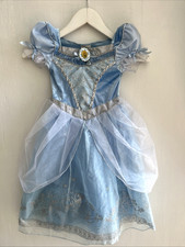 DISNEY STORE Princess Cinderella Dress Costume Blue/Silver Dress Up Girl XS 4