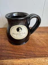 MONTANA MOUNTAINS Mug Souvenir Coffee Cup Pottery Clay Mountain Lake Lodge