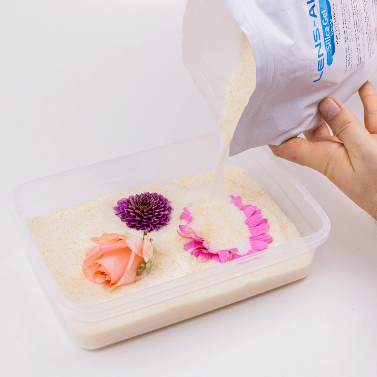Silica Gel Blumen trocknen 1kg - Indikator Trockenmittel - Orange regenerierbar