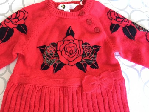 PL Kids 12 months Girls Red Sweater Holiday Dress Long Sleeve NWT - Picture 5 of 12