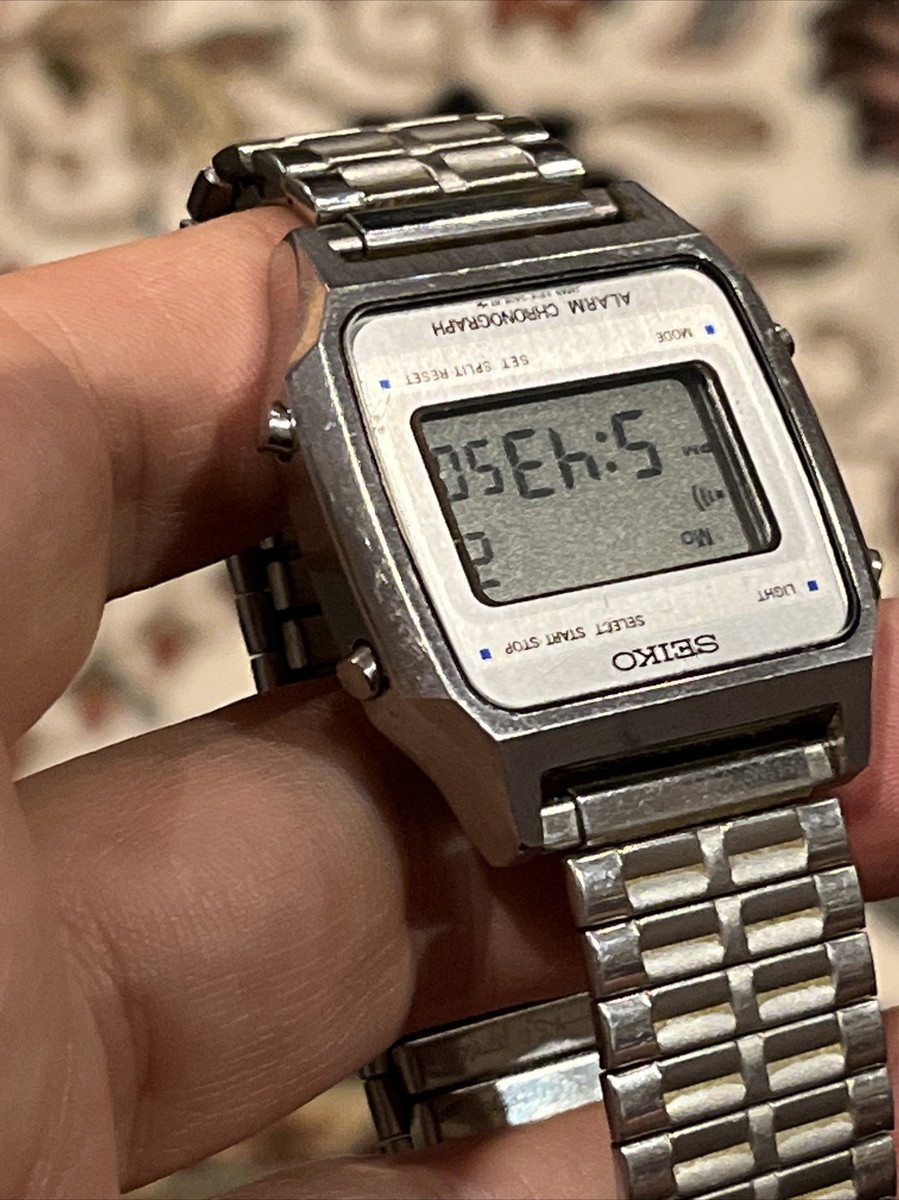 Men's Seiko SQ A914-5A09 Vintage Digital Alarm Chronograph Quartz