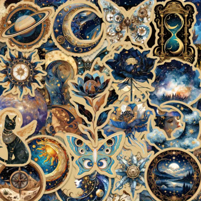 50PCS Cosmic Mythology Stickers   Celestial Vinyl Decals for Laptop, Scrapbook