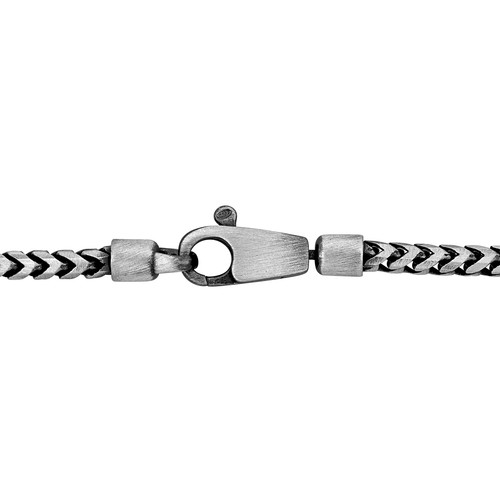 Amour Oxidized Sterling Silver 5.5mm Franco Link Necklace - 20 in. - Picture 2 of 6