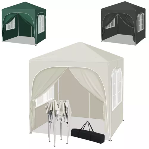 WOLTU Pavillon 2x2m Faltpavillon 4 Seitenwänden Partyzelt wasserfest UV-Schutz