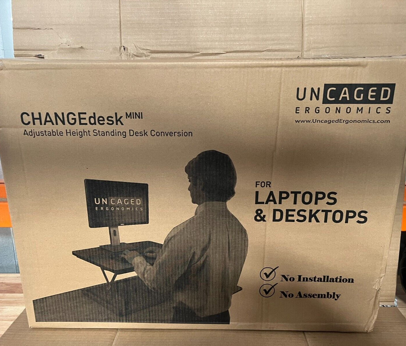 CHANGEdesk MINI Standing Desk Converter for Laptops Single Monitors ergon... New-image