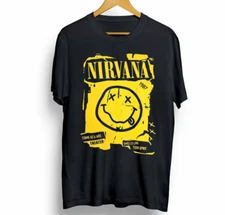Nirvana rock band T-shirt black Short sleeve All Sizes S to 5Xl JJ4924