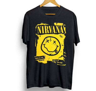 Nirvana rock band T-shirt black Short sleeve All Sizes S to 5Xl JJ4924