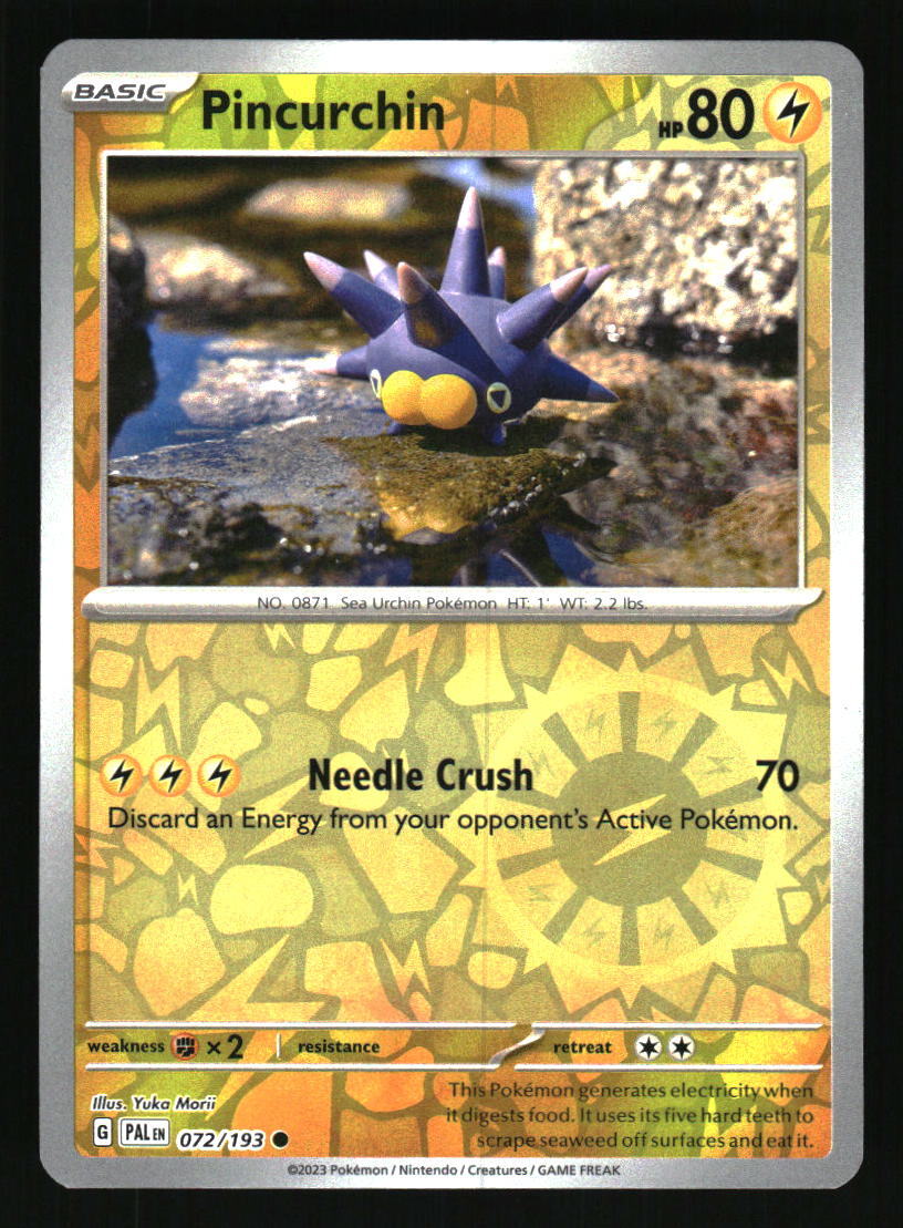 2023 Pokemon Paldea Evolved # 72 Pincurchin Reverse Holo Common