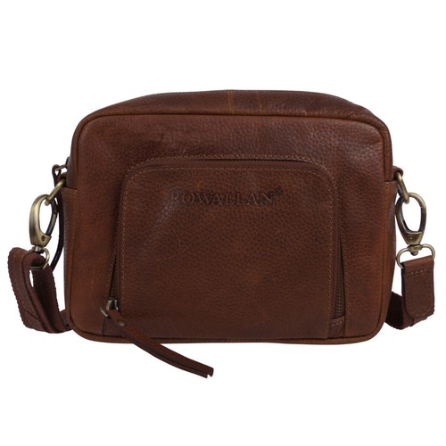 Borsa a tracolla Rowallan in pelle unisex marrone piccola gamma Milano - Foto 2 di 6