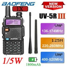 BAOFENG UV-5R III TRI-BAND TRANSEIVER 136-174&400-520MHZ 2 WAY RADIO 5W 1800MAH 