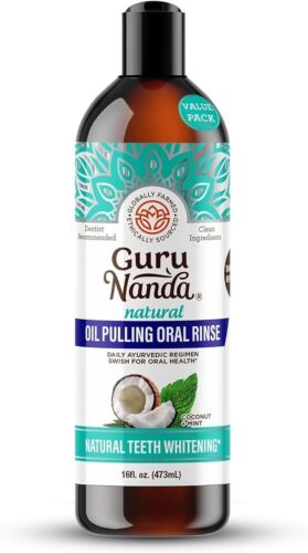 GuruNanda Coconut Oil Pulling with 7 Essential Oils and Vitamin D3,E,K2 16 fl oz - Picture 1 of 7