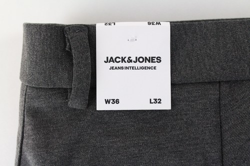 Jack&Jones Hombre Pantalones W36/L32 Gris Elástico Plisado Jersey Slit Fundas _ - Imagen 9 de 9