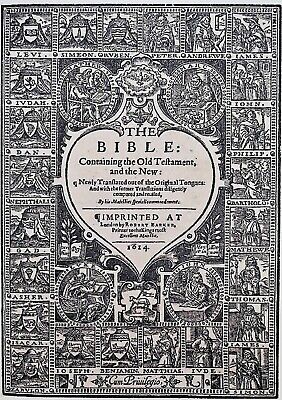 1611 King James Bible Leaf * Book of Genesis 35:6- 36:39 * Rachel and Isaac  Die * 1613