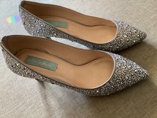 Womens Shoes Kitten Heels Betsey Johnson Rhinestone Prom Cinderella Nora SZ 7