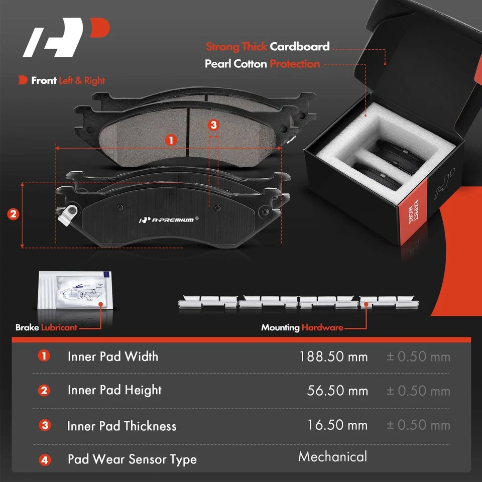 6 rotores de freno perforados y pastillas de freno delanteras de cerámica para Dodge Ram 1500 Van 1999 Foto 3 de 4