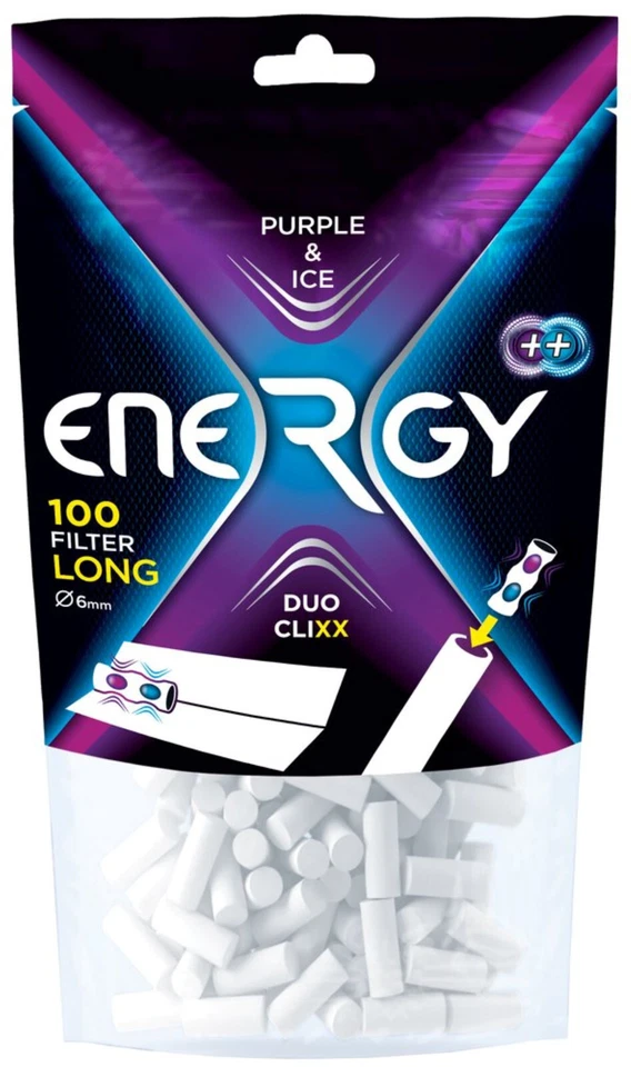 MARKENLOS Energy Duo Clixx Filter Purple Ice 10x100 Stück insgesamt 1000 Stück