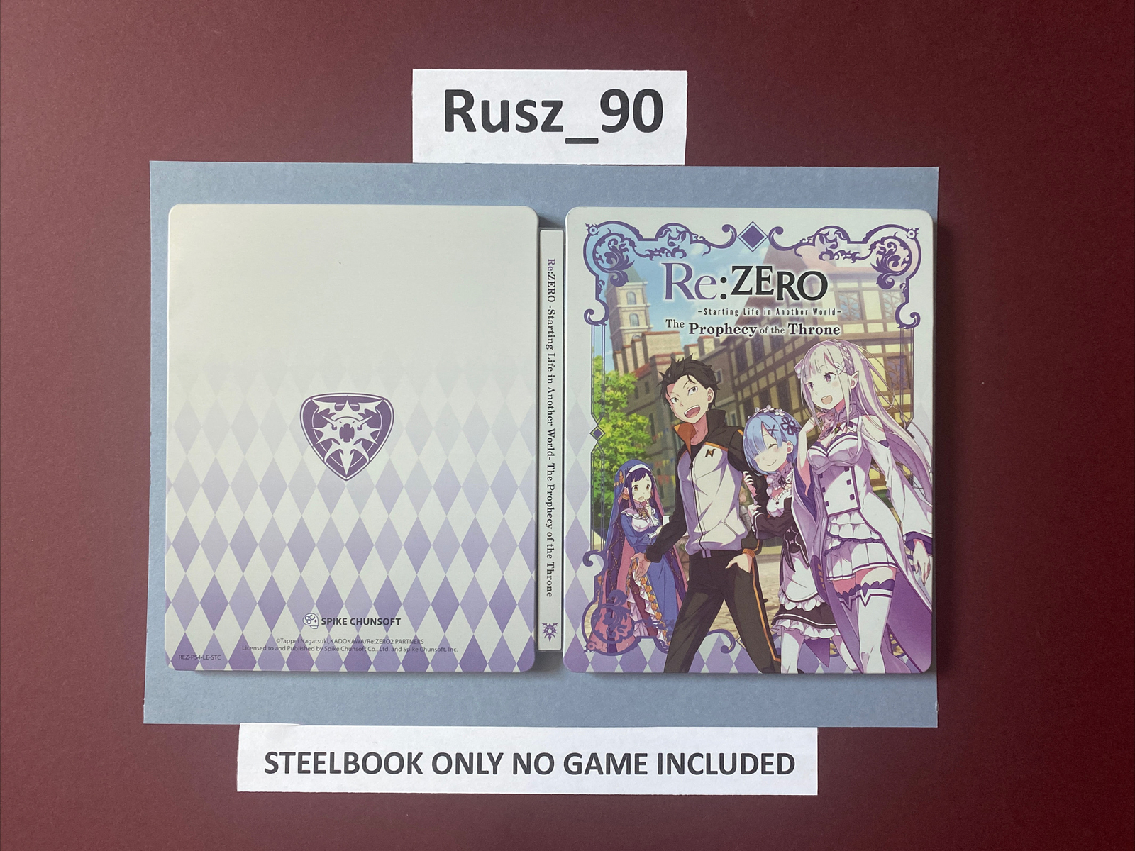 STEELBOOK ONLY Re: Zero Starting Life In Another World PS4 Collectors Edition