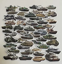 50 Army Tank Stickers Military Vehicle World War Tanks Vinyl Decals