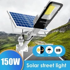 150W Super Bright Solar Street Lights Outdoor LED Road Lamp+Remote Control+Pole