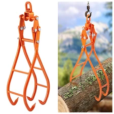 28" 4 Claw 2205LBS Timber Claw Hook Log Grapple Swivel Steel Log Lifting Tongs