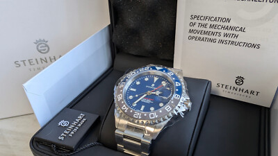 STEINHART GMT 1 自動巻き腕時計 Steinhart Ocean 1 GMT Blue-Grey Ceramic 42mm Automatic Swiss Men