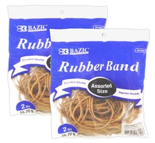 2 PACK BAZIC RUBBER BANDS, 4oz RUBBER BANDS
