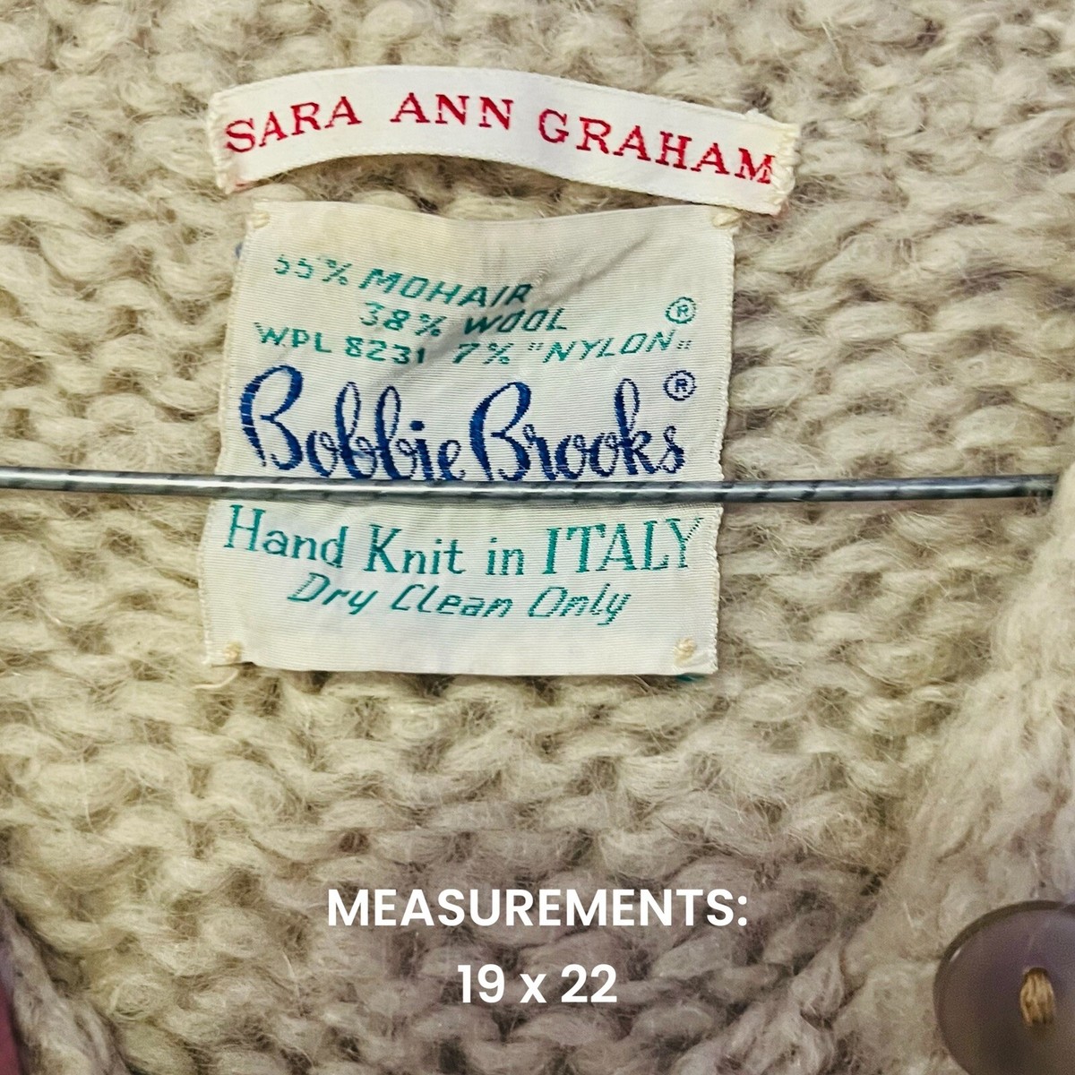 Vintage 60s Mohair Women's Hand Knit Cardigan Sweater Size Vintage 60s Mohair Women's Hand Knit Cardigan Sweater Size