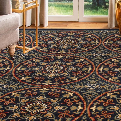 Fancy Traditional Geometric Abstract Medallion Floral Indoor Area Rug Or Runner - Picture 4 of 12