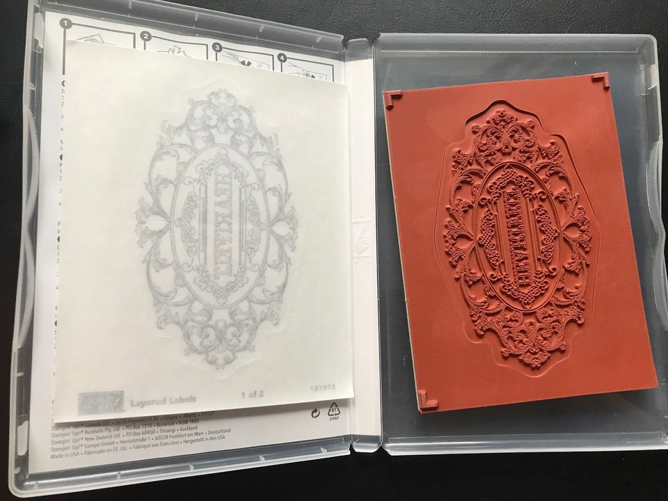 Stampin Up!_LAYERED LABELS CM Stamp Set + Apothecary Accents Framelits ...