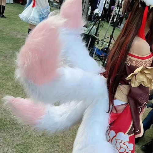 Game Honkai: Star Rail Fugue Tingyun Fox Shape Plush Tail Cosplay Prop 85cm Gift - Picture 3 of 4