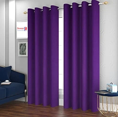 Paquete De 2 Cortinas De Seda Sólidas Con Ojetes 7 Pies Violeta
Opens in a new window or tab
