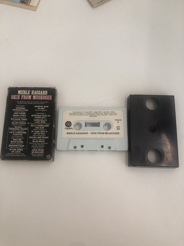Rare Cardboard sleeve Merle Haggard Okie From Muskogee Cassette Capitol 4XT-384 - Picture 5 of 8