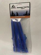 Liberty Mountain Blue Anodized Aluminum 6.7" Y Tent Pegs / Stakes 6-Pack
