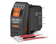 UTV Led Pod Lights Rocker Switch on off 5PIN SPST LED Light Bar Switches W/Orang