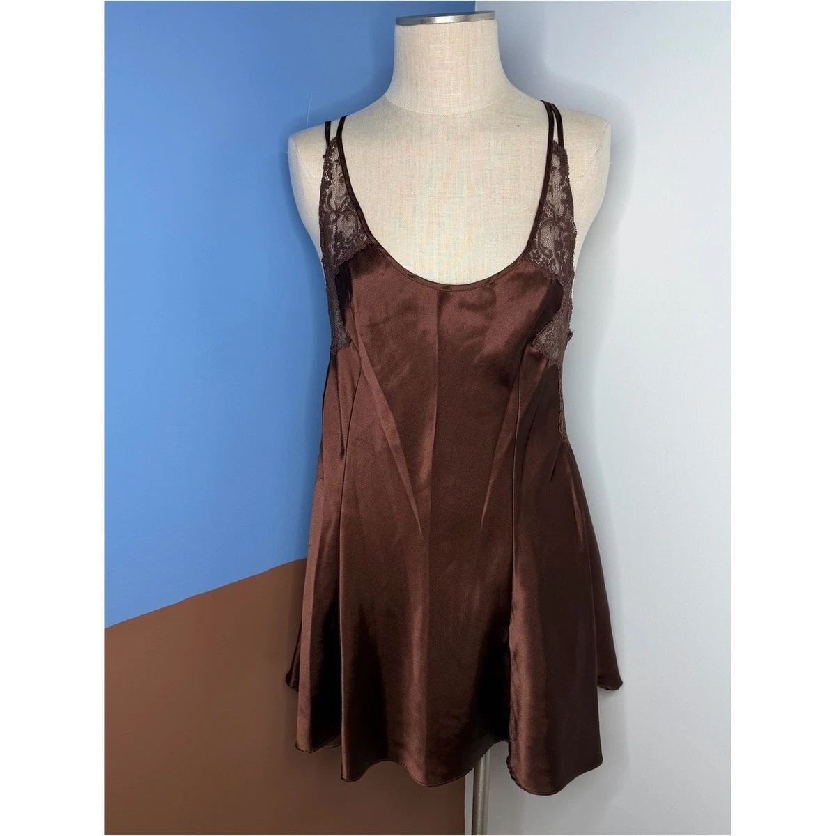 brown slip under dress SILK BIAS SLIP DRESS
