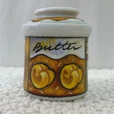 Jo!e International Ceramic Butter Keeper Colorful Kitchen 3" 2 pc Design 